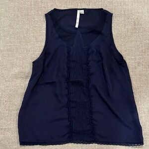 Lauren Conrad Navy Sleeveless Top with Lace